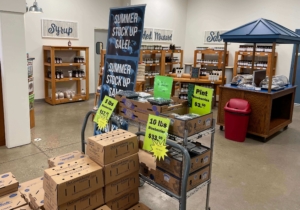 Products for sale inside the farm store