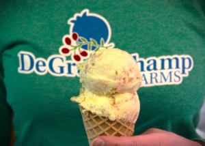 Woman holding an ice cream cone